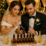 Couple créant son parfum de mariage